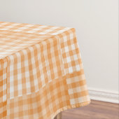 Nappe Motif Abstrait à Damier Orange et Blanc (In Situ)