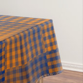 Nappe Motif Abstrait à Damier Orange Violet (In Situ)