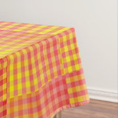 Nappe Motif Abstrait à Damier Rouge Jaune (In Situ)