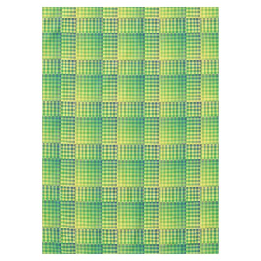 Nappe Motif Abstrait à Damier Vert Bleu (Devant)