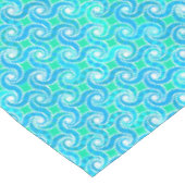 Nappe motif Abstrait - Bleu, Jade vert & Blanc (Angle)