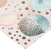 Nappe Motif Abstrait chatoyant en Turquoise, Rose (Angle)