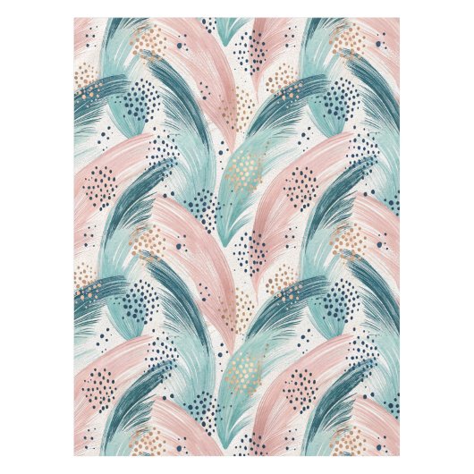 Nappe Motif Abstrait de brosse et de point d'or (Devant)
