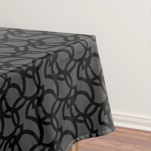 Nappe Motif Abstrait moderne noir et gris (In Situ)