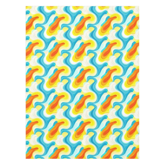 Nappe Motif Abstrait Ondulé Coloré (Devant)
