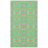 Nappe Motif Abstrait Rétro Orange et Vert Citron (Devant)