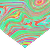 Nappe Motif Abstrait Rétro Orange et Vert Citron (Angle)