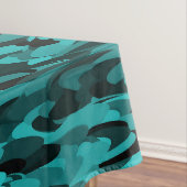 Nappe Motif Abstrait Sarcelle Noir (In Situ)