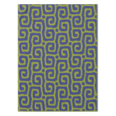 Nappe Motif abstrait vert olive et bleu (Devant)
