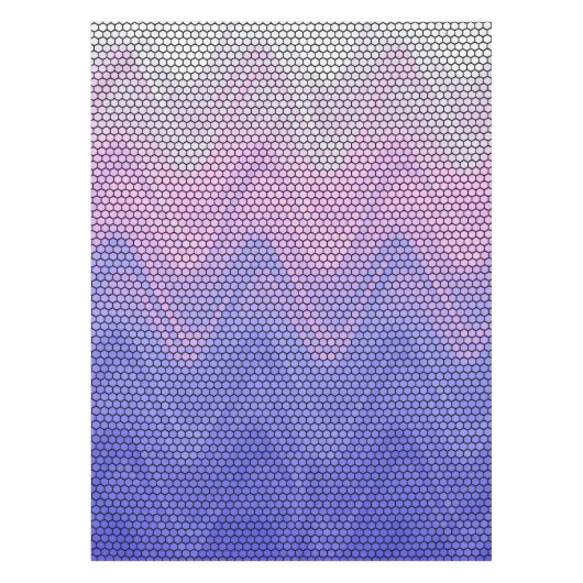 Nappe Motif Abstrait Violet Rose Hexagone (Devant)