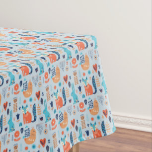 Nappe Motif animal de région boisée d'art populaire