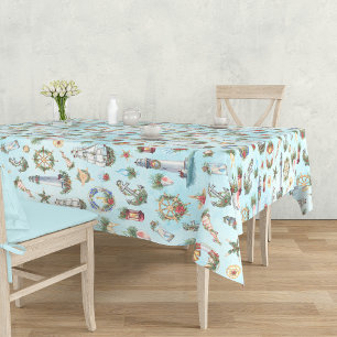 Nappe Motif aquarelle de Noël nautique