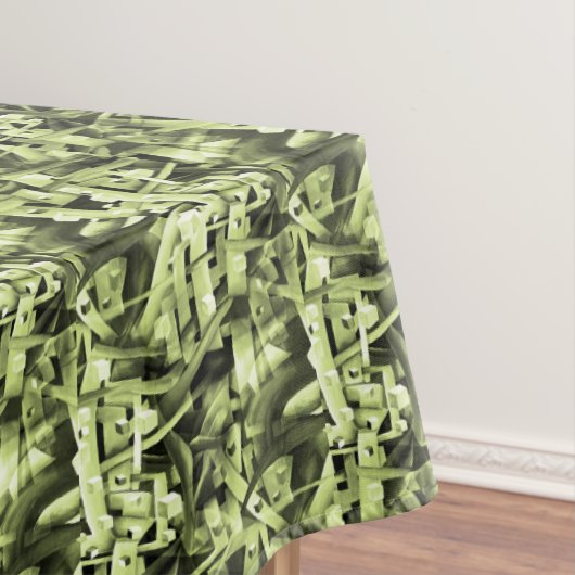 Nappe Motif aquarelle en vert Abstrait contemporain (In Situ)