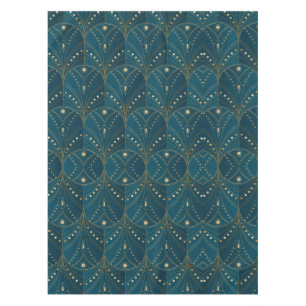 Nappe Motif Art Déco avec formes géométriques dorées