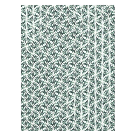 Nappe Motif Art Déco élégant avec feuillage vert (Devant)
