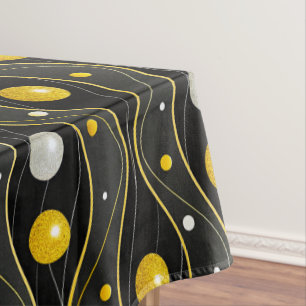 Nappe Motif Art Déco Or Argent Noir