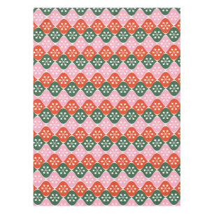 Nappe Motif Atomique Rétro Milieu du XXe siècle Rose Ver