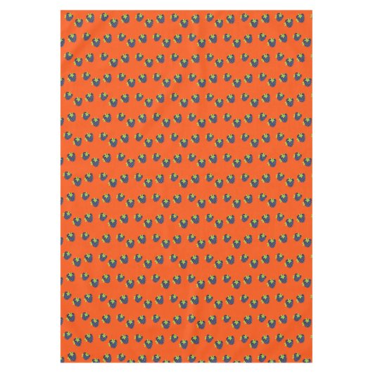 Nappe Motif aux fruits bleuets sur orange (Devant)