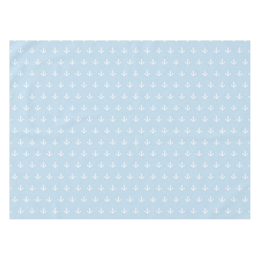 Nappe Motif avec les ancres blanches sur le bleu (Devant (Horizontal))