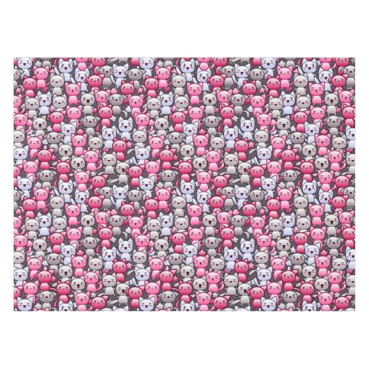 Nappe motif avec les chats mignons 2 de griffonnage de (Devant (Horizontal))