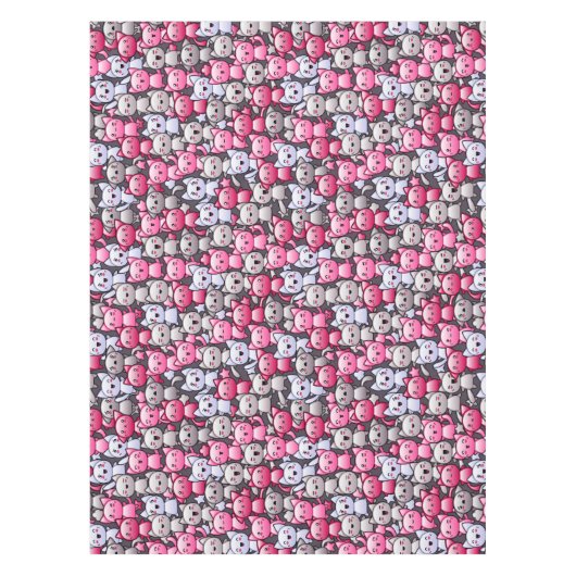 Nappe motif avec les chats mignons 2 de griffonnage de (Devant)