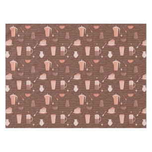 Nappe Motif avec les éléments relatifs de café