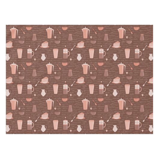 Nappe Motif avec les éléments relatifs de café (Devant (Horizontal))