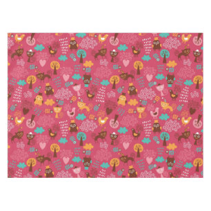 Nappe Motif avec les oiseaux et les chats mignons