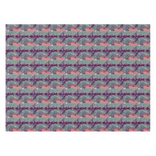 Nappe Motif avec les poissons et la vague pourpre