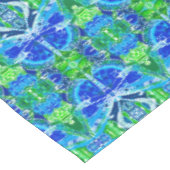 Nappe Motif Batik de papillon et de médaillon en bleu (Angle)