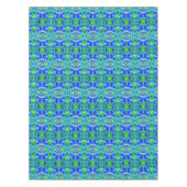 Nappe Motif Batik de papillon et de médaillon en bleu (Devant)