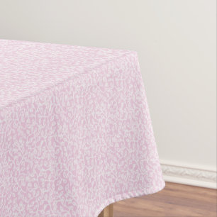 Nappe Motif blanc dainty de Feuilles sur rose très pâle