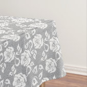 Nappe Motif blanc de dentelle sur l'arrière - plan gris (In Situ)