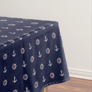 Nappe Motif blanc et bleu rouge d'Ancre
