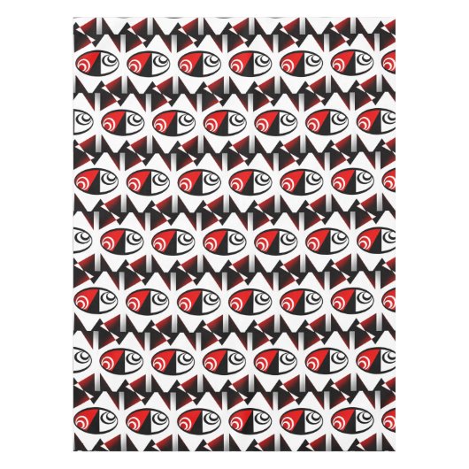Nappe Motif blanc noir rouge (Devant)