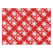 Nappe Motif blanc rouge de Noël de flocon de neige (Devant (Horizontal))