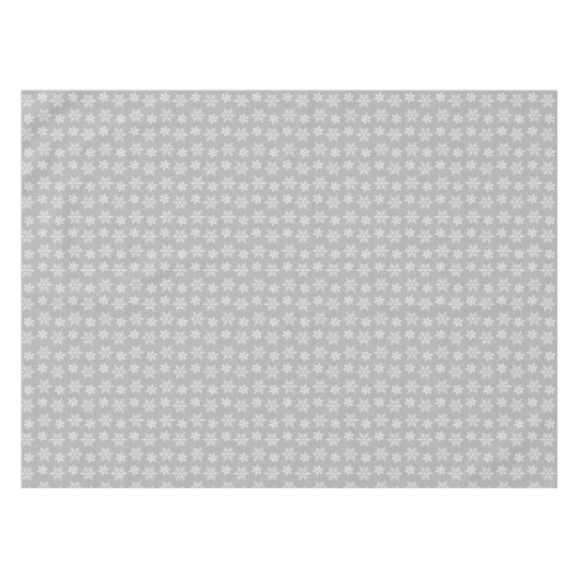 Nappe Motif blanc Snowflake sur Light Silver Grey (Devant (Horizontal))