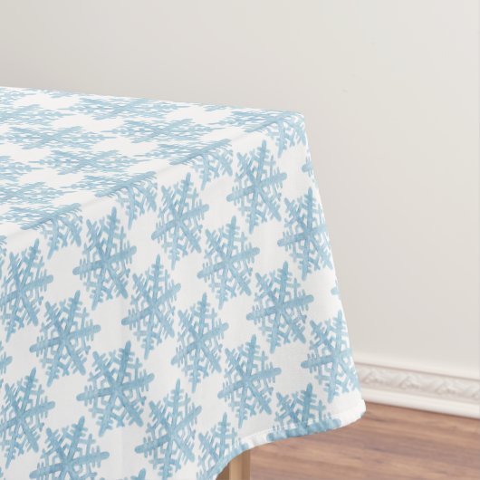 Nappe Motif bleu-clair de flocons de neige d'aquarelle (In Situ)