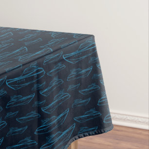 Nappe Motif bleu de yacht