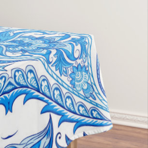 Nappe Motif bleu et blanc de Paisley