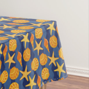 Nappe Motif bleu et orange de coquillage