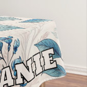 Nappe Motif bleu et rose sur blanc doux (In Situ)