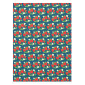Nappe Motif bleu fraise et fleur (Devant)