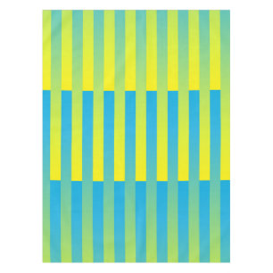 Nappe Motif bleu jaune vert rayé