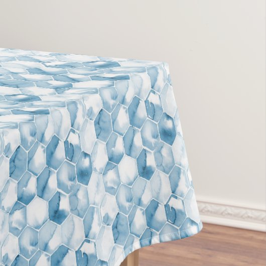 Nappe Motif bleu mou de Canotype d'aquarelle (In Situ)