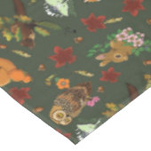 Nappe Motif Bois Animaux Forêt Automne Vert (Angle)