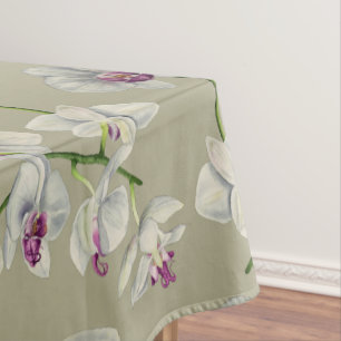 Nappe Motif botanique de peinture d'aquarelle d'orchidé