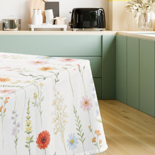 Nappe Motif botanique floral de fleurs sauvages à l'aqua