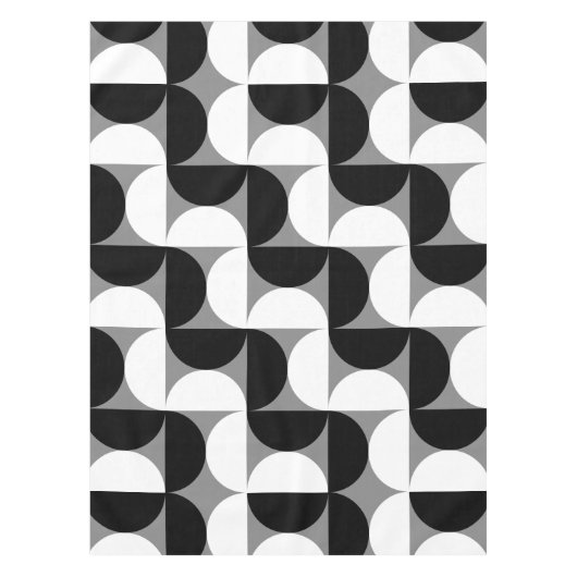 Nappe Motif Bowls du Moyen-siècle noir blanc (Devant)