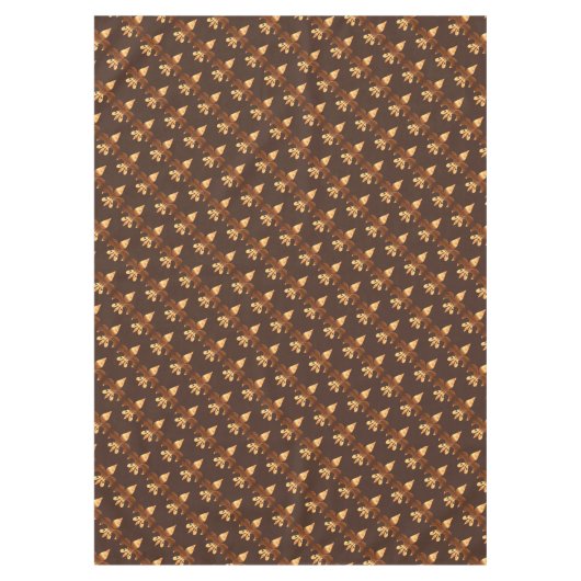 Nappe Motif Brown rustique Fleur-de-Lis (Devant)